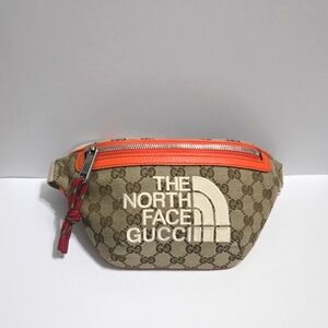 Gucci and north face Fanny pack orange & canvas GG monogram